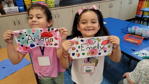 Brook Avenue students created colorful artwork on the first day.