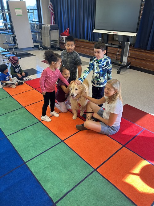 Fifth Avenue students had a visit from a therapy dog.