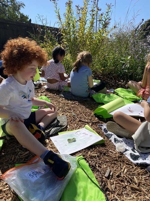 Fifth Avenue students wrote about what they saw in the building's native garden.
