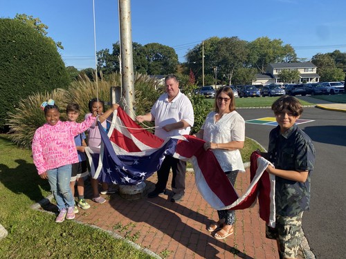 South Country students learned about flag etiquette.