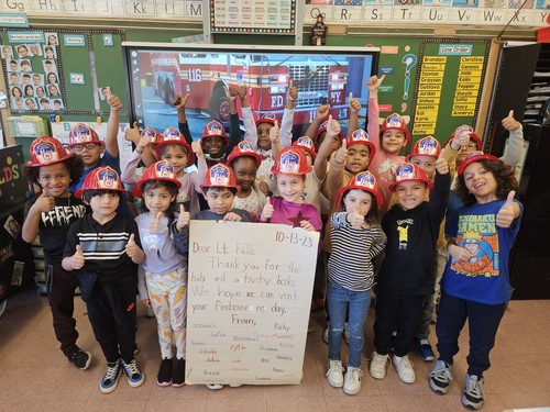 Brook Avenue students learned about fire safety.