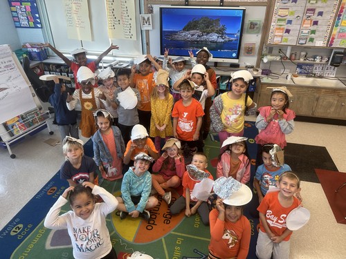 Fifth Avenue students created hats.