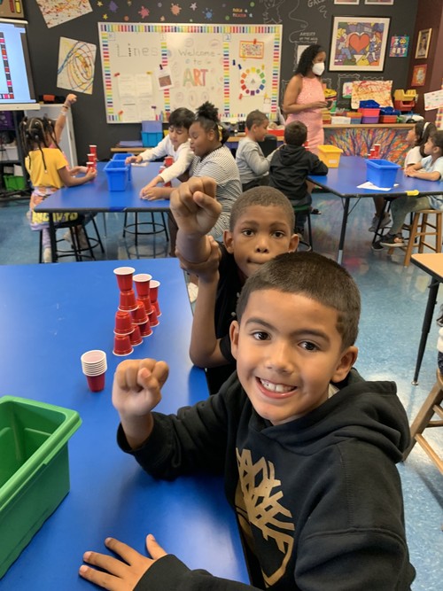 Brook Avenue students worked together in STEAM class.
