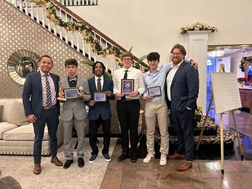 Members of the Boys Varsity Soccer team were recognized with post season awards.