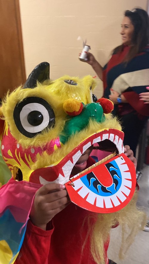 Fifth Avenue students learned the Lion dance.