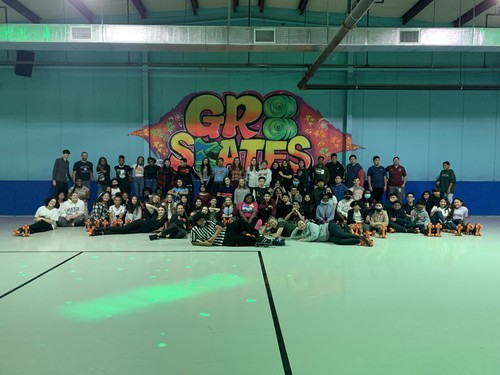Middle School students visited a roller skating rink.