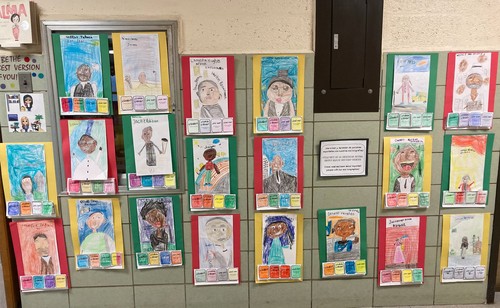 Gardiner Manor students created biographies as part of Black History Month.