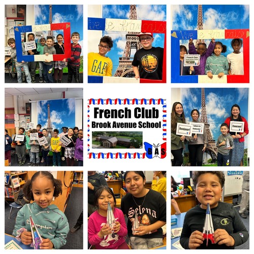 Brook Avenue students created their own Eiffel Towers.