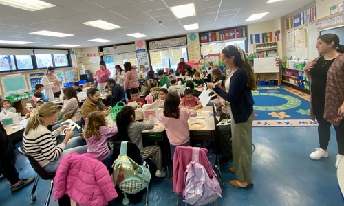 Brook Avenue students did a spring family craft.