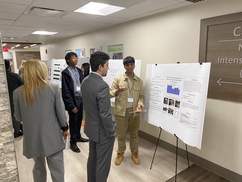 High School students presented at a science symposium.