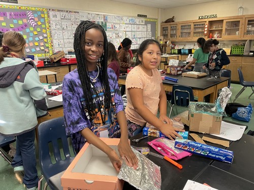Middle School students created solar ovens.