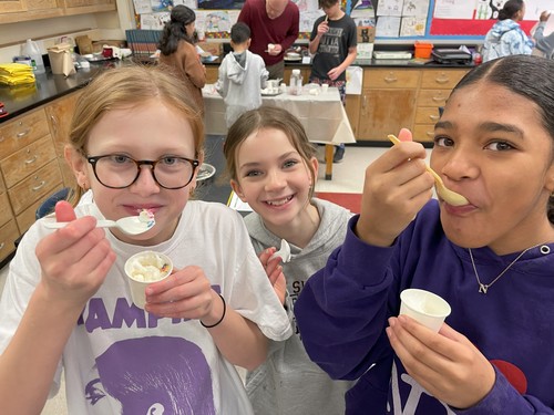 Middle School students created their own ice cream.