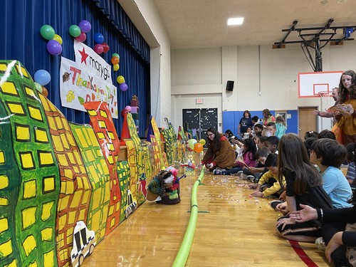 Mary G. Clarkson students simulated a Thanksgiving Day parade.