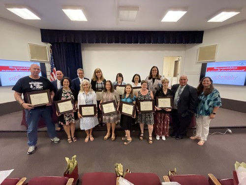The Board of Education recognized retirees.