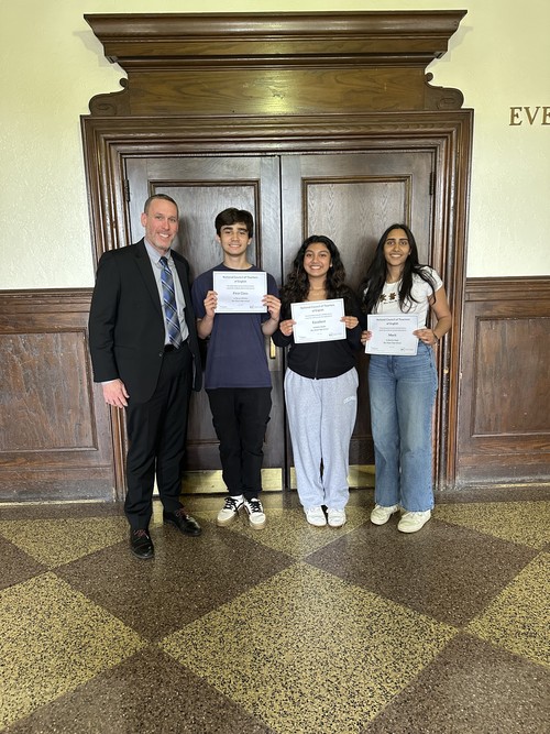 Three High School students were recognized for writing.