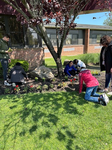 South Country students planted flowers.